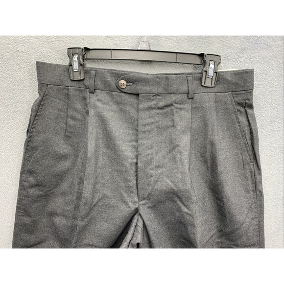 Eppe Amadeo Pants Mens 100% Worsted Wool Pleated Black Size 34 R X37 Business - Picture 9 of 15